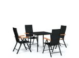 Syfax™ Set Da Pranzo Da Giardino 5 Pz Nero