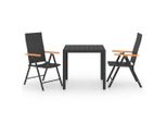 Syfax™ Set Da Pranzo Da Giardino 3 Pz Nero E Marrone