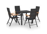 Syfax™ Set Da Pranzo Da Giardino 5 Pz Nero E Marrone