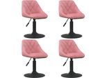Syfax™ Sedie Da Pranzo Girevoli 4 Pz Rosa In Velluto