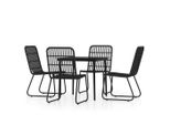 Syfax™ Set Da Pranzo Da Giardino 5 Pz Nero
