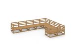 Syfax™ Set Divani Da Giardino 9 Pz In Legno Massello Di Pino