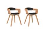 Syfax™ Sedie Da Pranzo 2 Pz Nere In Legno Curvato E Pelle Finta