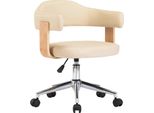 Syfax™ Sedia Da Pranzo Girevole Crema In Legno Curvato E Pelle Finta