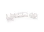 Syfax™ Set Divani Da Giardino 8 Pz Bianco In Legno Massello Di Pino