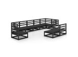 Syfax™ Set Divani Da Giardino 9 Pz Nero In Legno Massello Di Pino