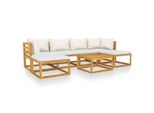 Syfax™ Set Divani Da Giardino 7 Pz Con Cuscini Crema In Legno Acacia