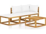 Syfax™ Set Divani Da Giardino 4 Pz Con Cuscini Crema In Legno Acacia