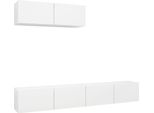 Syfax™ Mobili Porta Tv 3 Pz Bianchi In Legno Multistrato