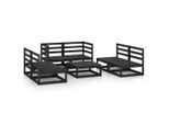 Syfax™ Set Divani Da Giardino 7 Pz Nero In Legno Massello Di Pino