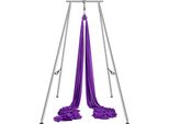 Amaca Da Yoga Aerea Con Telaio Da Yoga 12 X 2,6 M, Altalena Da Yoga Viola, Altalena Da Yoga, Amaca Da Yoga 250 Kg Max. Capacità Di Carico, Inclusi Calzini Da Yoga E Cuscinetti Per I Piedi, Esercizi Antigravitazionali