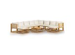 Syfax™ Set Divani Da Giardino 11 Pz Con Cuscini Crema In Legno Acacia
