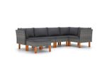 Syfax™ Set Divani Da Giardino 6 Pz Con Cuscini In Polyrattan Grigio