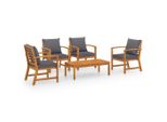 Syfax™ Set Divani Da Giardino 5 Pz Con Cuscini In Massello Di Acacia