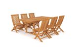 Syfax™ Set Da Pranzo Da Giardino 7 Pz In Legno Massello Di Teak
