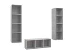 Syfax™ Set Porta Tv 3 Pz Grigio Cemento In Truciolato