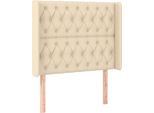 Syfax™ Testiera Ad Orecchio Crema 103X16X118/128 Cm In Tessuto