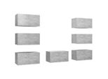Syfax™ Mobili Porta Tv 7 Pz Grigio Cemento 30,5X30X60 Cm Multistrato