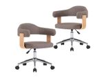 Syfax™ Sedie Da Pranzo Girevoli 2 Pz Grigio Talpa In Legno E Tessuto
