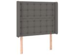 Syfax™ Testiera Ad Orecchio Grigio 93X16X118/128 Cm In Pelle Finta