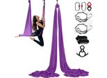 Set Di Amache Per Yoga Aereo 8 X 2,8 M, Altalena Per Yoga Aereo Viola, Altalena Per Amache Per Yoga Aereo Indoor 1000 Kg Max. Capacità Di Carico, Inclusi Calzini Da Yoga, Moschettone In Acciaio E Giunto Girevole In Alluminio