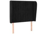 Syfax™ Testiera Ad Orecchio Nera 103X23X118/128 Cm In Velluto