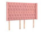 Syfax™ Testiera Ad Orecchio Rosa 163X16X118/128 Cm In Velluto