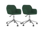 Syfax™ Sedie Da Pranzo Girevoli 2 Pz Verde Scuro In Tessuto