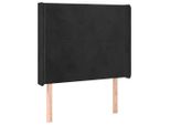 Syfax™ Testiera Ad Orecchio Nera 103X16X118/128 Cm In Velluto
