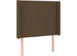Syfax™ Testiera Ad Orecchio Marrone Scuro 93X16X118/128 Cm In Tessuto