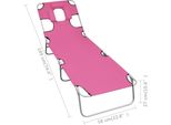 Syfax™ Lettino Prendisole Pieghevole Con Poggiatesta Acciaio Magenta