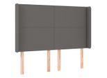 Syfax™ Testiera Ad Orecchio Grigio 147X16X118/128Cm In Pelle Finta