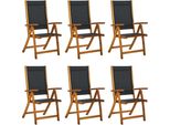 Syfax™ Sedie Giardino Pieghevoli 6Pz Legno Massello Acacia E Textilene