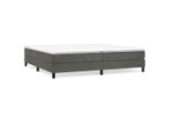 Syfax™ Struttura Letto A Rete A Molle Grigio Scuro 200X200 Cm Velluto
