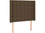 Syfax™ Testiera Ad Orecchio Marrone Scuro 83X16X118/128 Cm In Tessuto