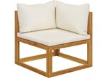 Syfax™ Divano Angolare Modulare Cuscini Bianco Crema Massello D'acacia