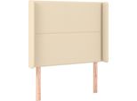 Syfax™ Testiera Ad Orecchio Crema 93X16X118/128 Cm In Tessuto