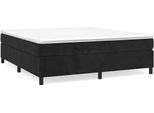 Syfax™ Struttura Letto A Rete A Molle Nero 160X200 Cm In Velluto