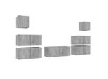 Syfax™ Set Di Mobili Porta Tv 7 Pz Grigio Sonoma In Legno Multistrato