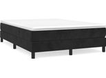 Syfax™ Struttura Letto A Rete A Molle Nero 140X200 Cm In Velluto