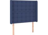 Syfax™ Testiera Ad Orecchio Blu 83X16X118/128 Cm In Tessuto