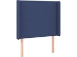 Syfax™ Testiera Ad Orecchio Blu 103X16X118/128 Cm In Tessuto