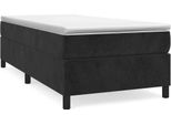 Syfax™ Struttura Letto A Rete A Molle Nero 90X200 Cm In Velluto