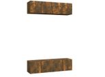Syfax™ Mobili Tv Parete 4 Pz Rovere Fumo 60X30X30 Cm Legno Multistrato
