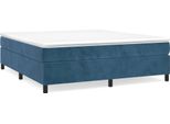 Syfax™ Struttura Letto A Rete A Molle Blu Scuro 160X200 Cm In Velluto