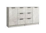 Syfax™ Credenze 2 Pz Grigio Cemento 60X30X70 Cm In Legno Multistrato