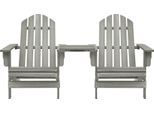 Syfax™ Sedie Da Giardino Adirondack Con Tavolino In Legno Abete Grigio