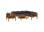 Syfax™ Set Divani Da Giardino 7 Pz Con Cuscini In Massello Di Acacia
