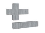 Syfax™ Set Di Mobili Porta Tv 7 Pz Grigio Sonoma In Legno Multistrato