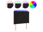 Syfax™ Testiera A Led Nera 83X16X118/128 Cm In Velluto